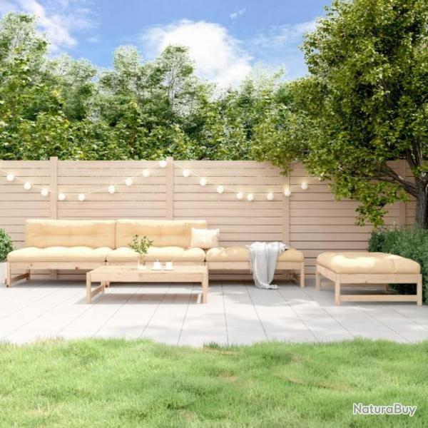 Salon de jardin 5 pcs bois massif de pin