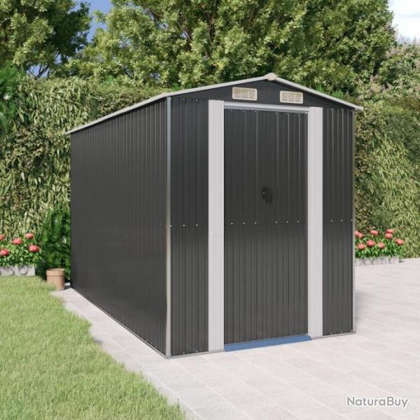 Abri de jardin Anthracite 192x357x223 cm Acier galvanis