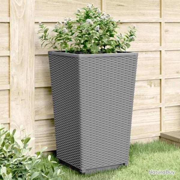 Jardinires 4 pcs gris clair 32,5x32,5x57 cm polypropylne