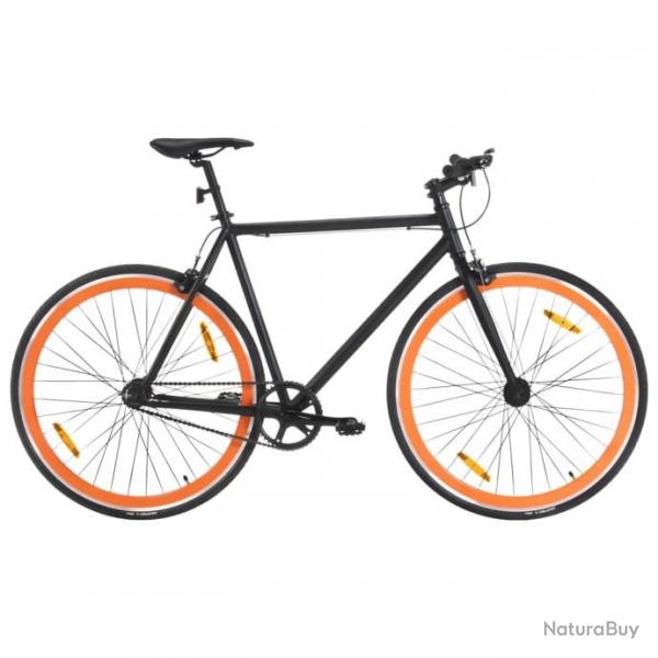 Vlo  pignon fixe noir et orange 700c 59 cm