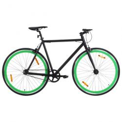 Vélo à pignon fixe noir et vert 700c 59 cm