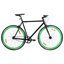 Vélo à pignon fixe noir et vert 700c 51 cm