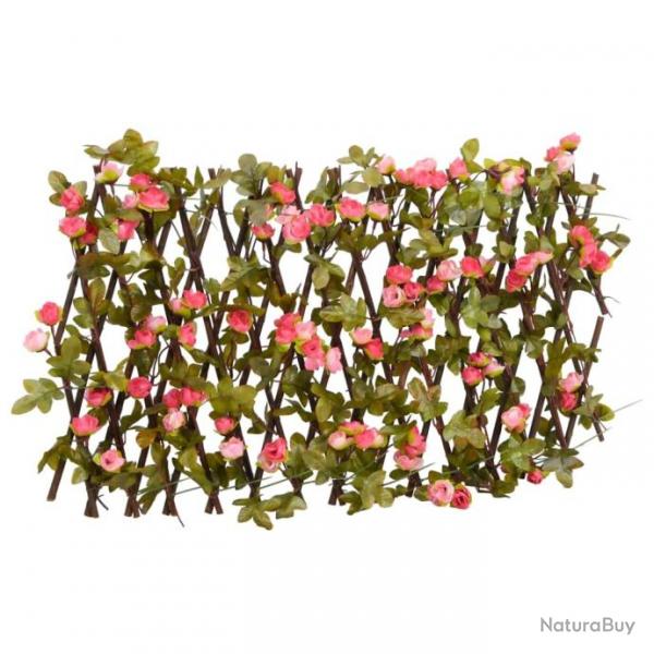 Treillis de lierre artificiel extensible rose fonc 180x20 cm