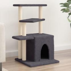 Arbre à chat avec griffoirs en sisal gris foncé 83,5 cm