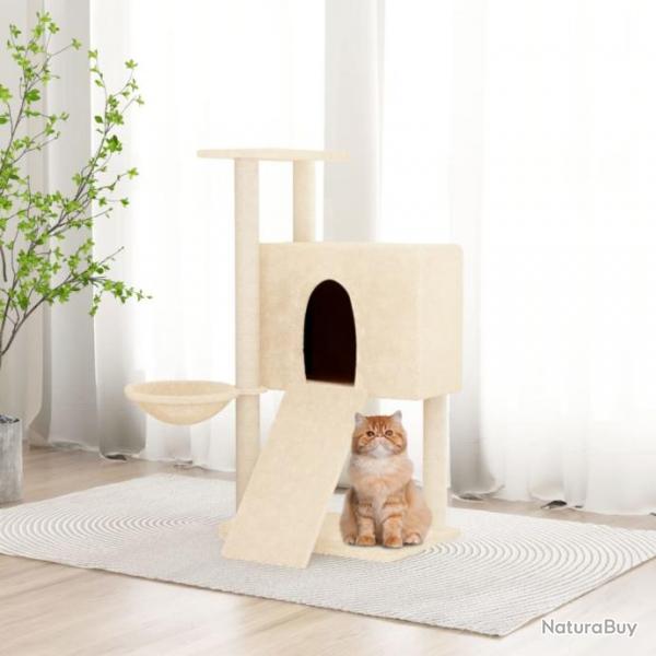 Arbre  chat avec griffoirs en sisal Crme 96 cm