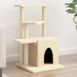 Arbre à chat avec griffoirs en sisal crème 83,5 cm