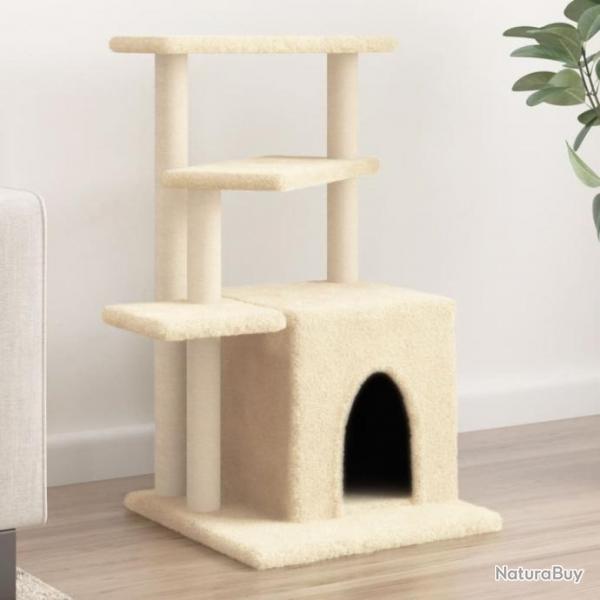 Arbre  chat avec griffoirs en sisal crme 83,5 cm