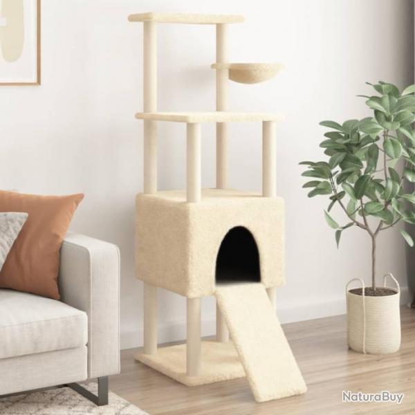 Arbre  chat avec griffoirs en sisal Crme 153 cm