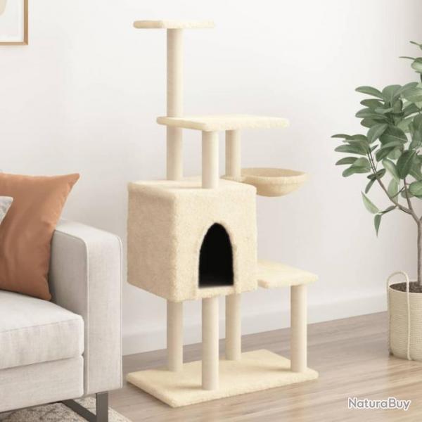 Arbre  chat avec griffoirs en sisal Crme 131 cm