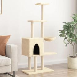 Arbre à chat avec griffoirs en sisal Crème 145 cm