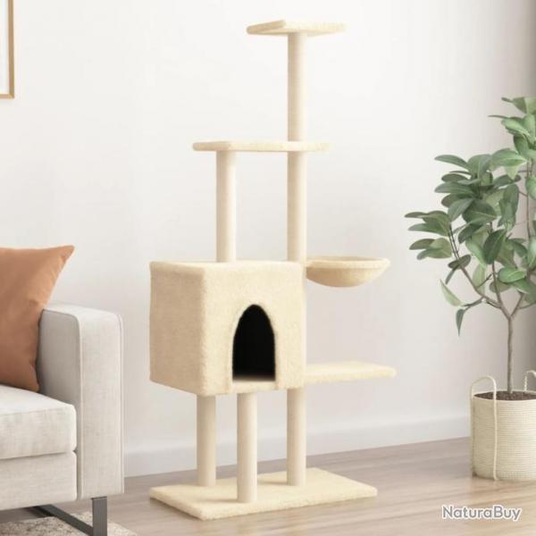 Arbre  chat avec griffoirs en sisal Crme 145 cm