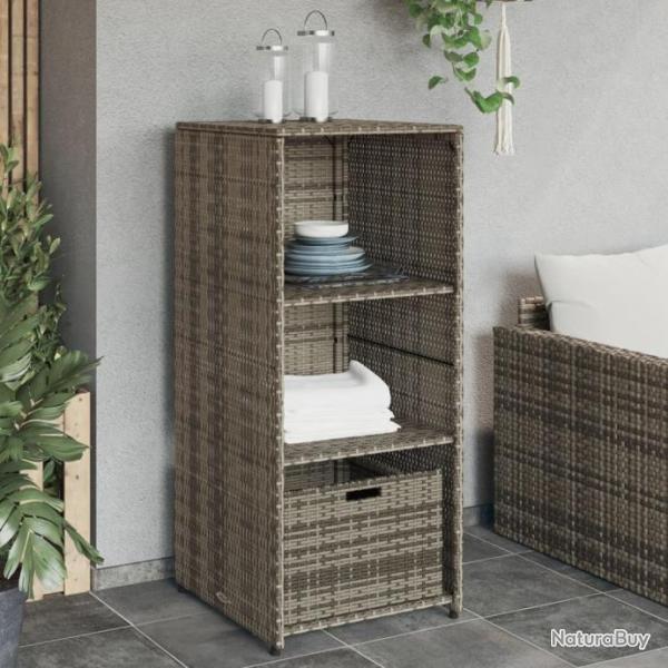 Armoire de rangement de jardin gris 50x55x115 cm rsine tresse