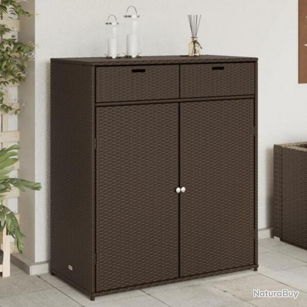 Armoire de rangement jardin marron 105x55x113 cm rsine tresse