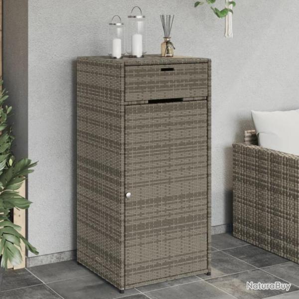 Armoire de rangement de jardin gris 55x55x111 cm rsine tresse