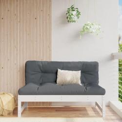 Canapé central de jardin blanc 120x80 cm bois de pin massif