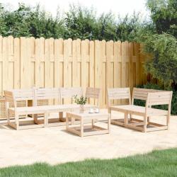 Salon de jardin 5 pcs bois de pin massif