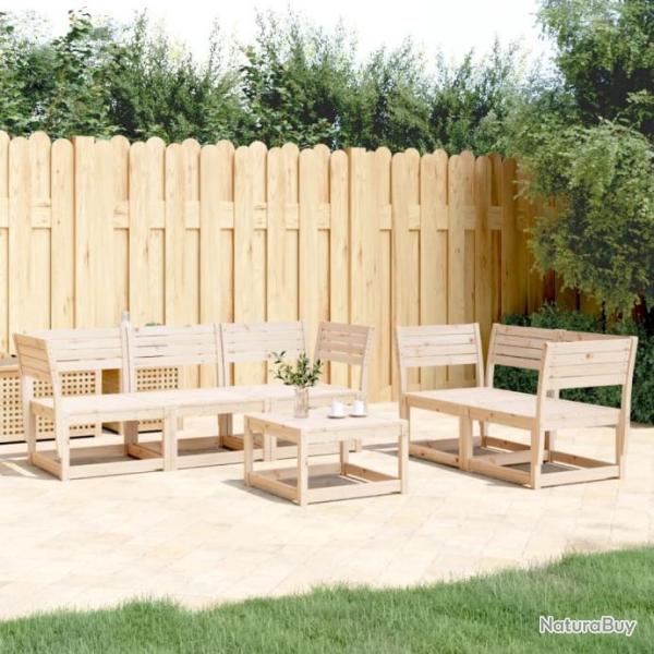 Salon de jardin 5 pcs bois de pin massif