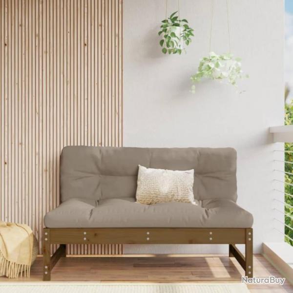 Canap central de jardin marron miel 120x80 cm bois pin massif