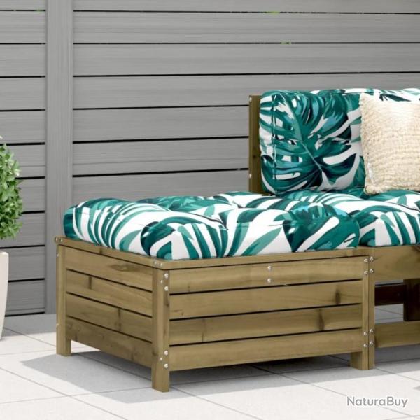 Repose-pied de jardin avec coussin bois de pin imprgn