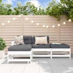 Salon de jardin 4 pcs blanc bois de pin massif