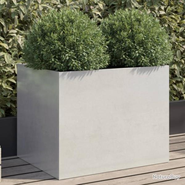 Jardinire argent 62x47x46 cm acier inoxydable