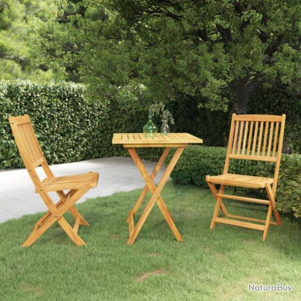 Mobilier  dner de jardin pliable 3 pcs Bois d'acacia solide