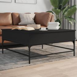 Table basse noir 95x95x45 cm bois d'ingénierie et métal