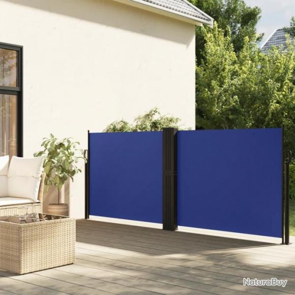 Auvent latral rtractable bleu 140x600 cm