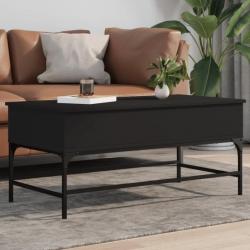 Table basse noir 100x50x45 cm bois d'ingénierie et métal