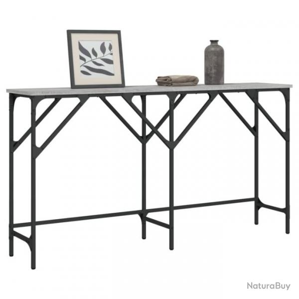 Table console sonoma gris 140x29x75 cm bois d'ingnierie