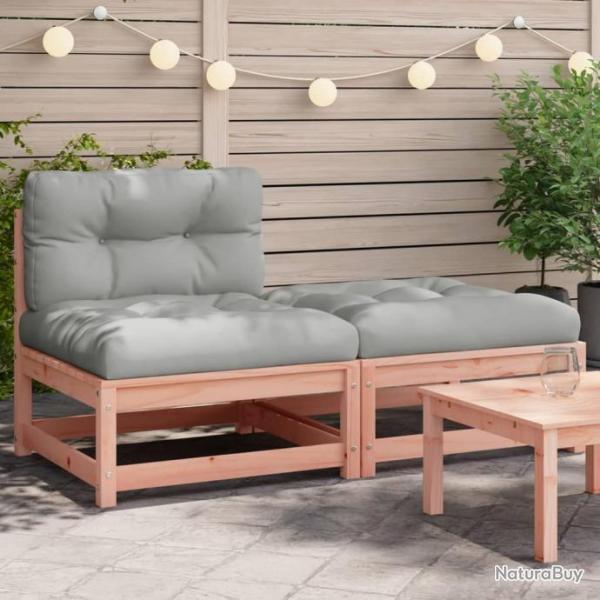 Canap de jardin sans accoudoirs avec coussins et repose-pieds