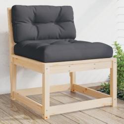 Canapé de jardin avec coussins bois de pin solide