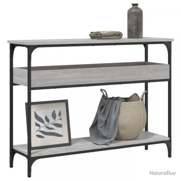 Table console avec tagre sonoma gris 100x29x75 cm