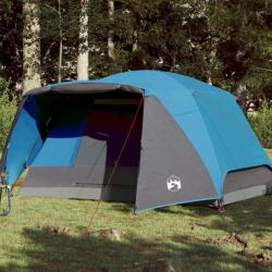 Tente de camping 6 personnes bleu imperméable