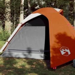 Tente de camping 2 personnes gris et orange imperméable