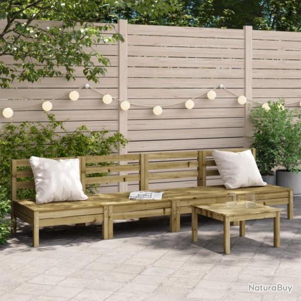 Canaps de jardin sans accoudoirs 4 pcs bois pin imprgn