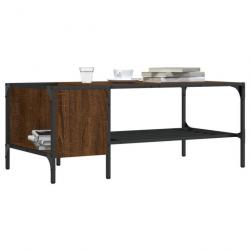 Table basse avec support chêne marron 100x51x40 cm