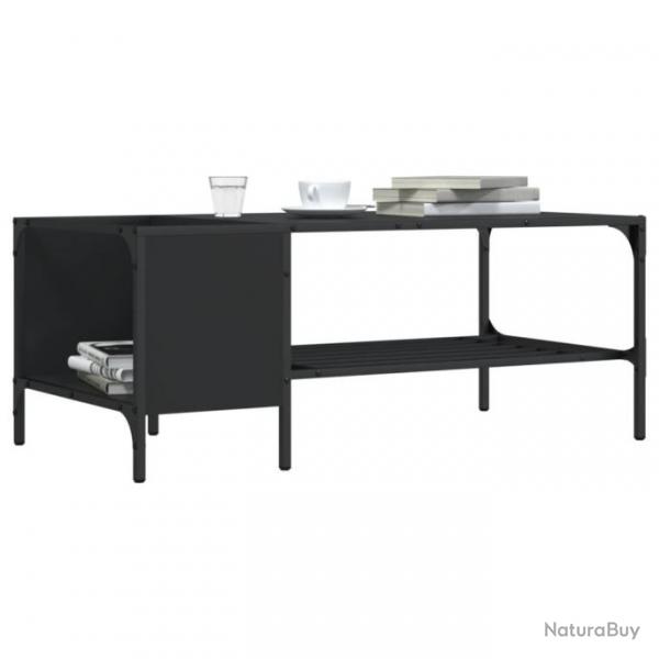 Table basse avec support noir 100x51x40 cm bois d'ingnierie