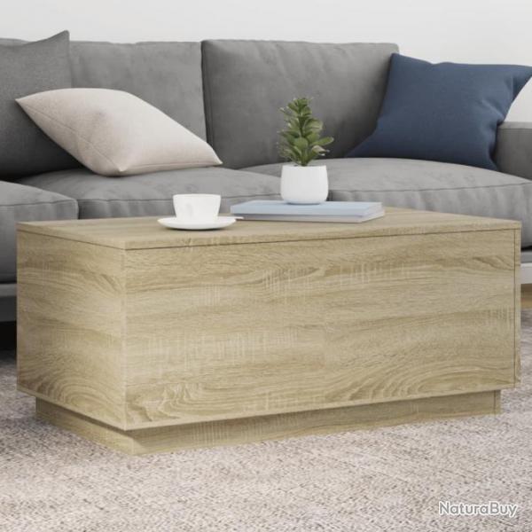 Table basse avec lumires LED chne sonoma 90x50x40 cm