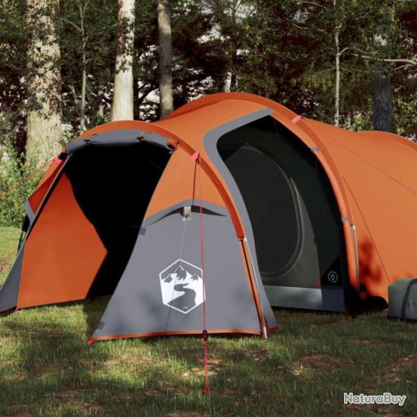 Tente de camping 3 personnes gris et orange impermable
