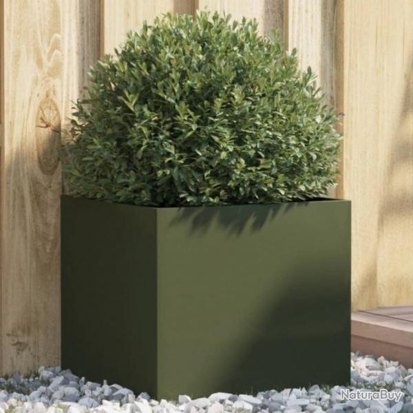 Jardinire vert olive 42x40x39 cm acier lamin  froid