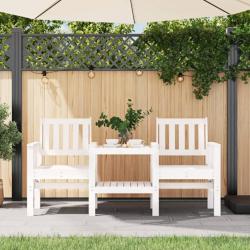 Banc de jardin avec table 2 places blanc bois massif de pin