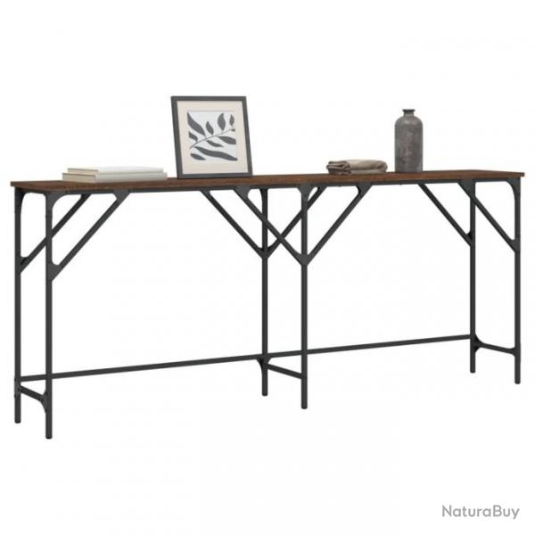 Table console chne marron 180x29x75 cm bois d'ingnierie