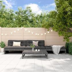 Salon de jardin 4 pcs gris bois massif de pin