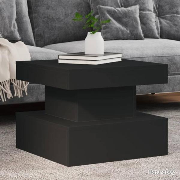 Table basse avec lumires LED noir 50x50x40 cm