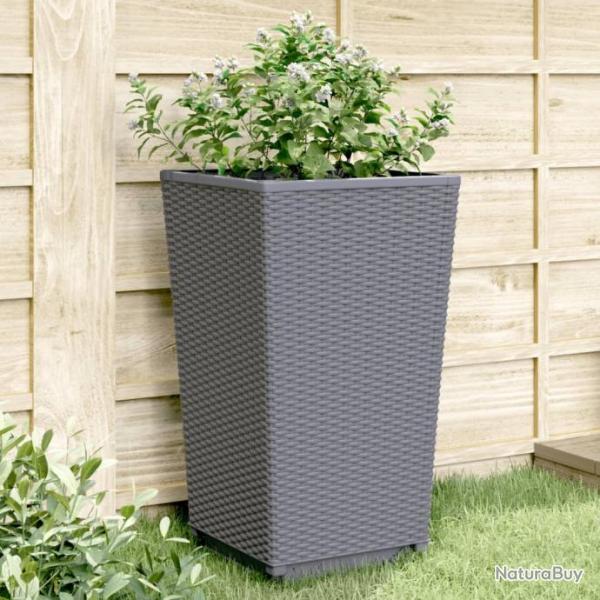 Jardinires 2 pcs gris 32,5x32,5x57 cm polypropylne