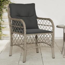 Chaises de jardin coussins lot de 2 gris clair résine tressée