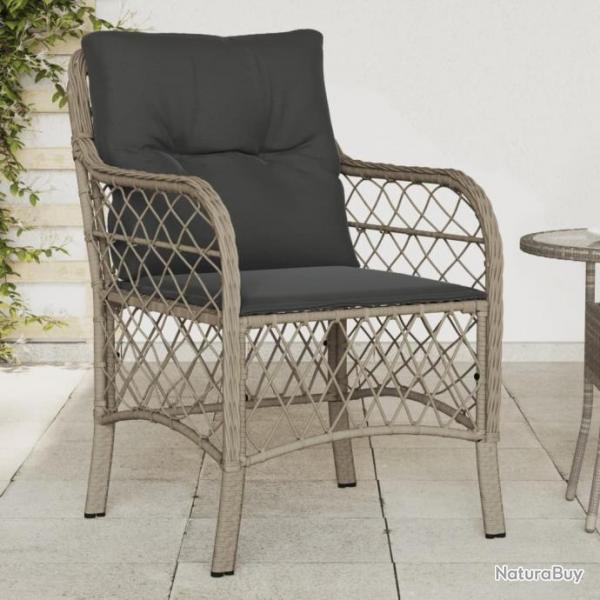 Chaises de jardin coussins lot de 2 gris clair rsine tresse