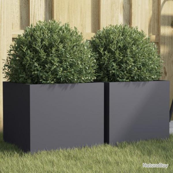 Jardinires 2 pcs anthracite 32x30x29 cm acier lamin  froid