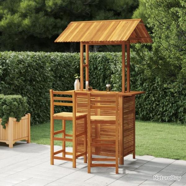 Ensemble de bar de jardin 3 pcs Bois d'acacia solide